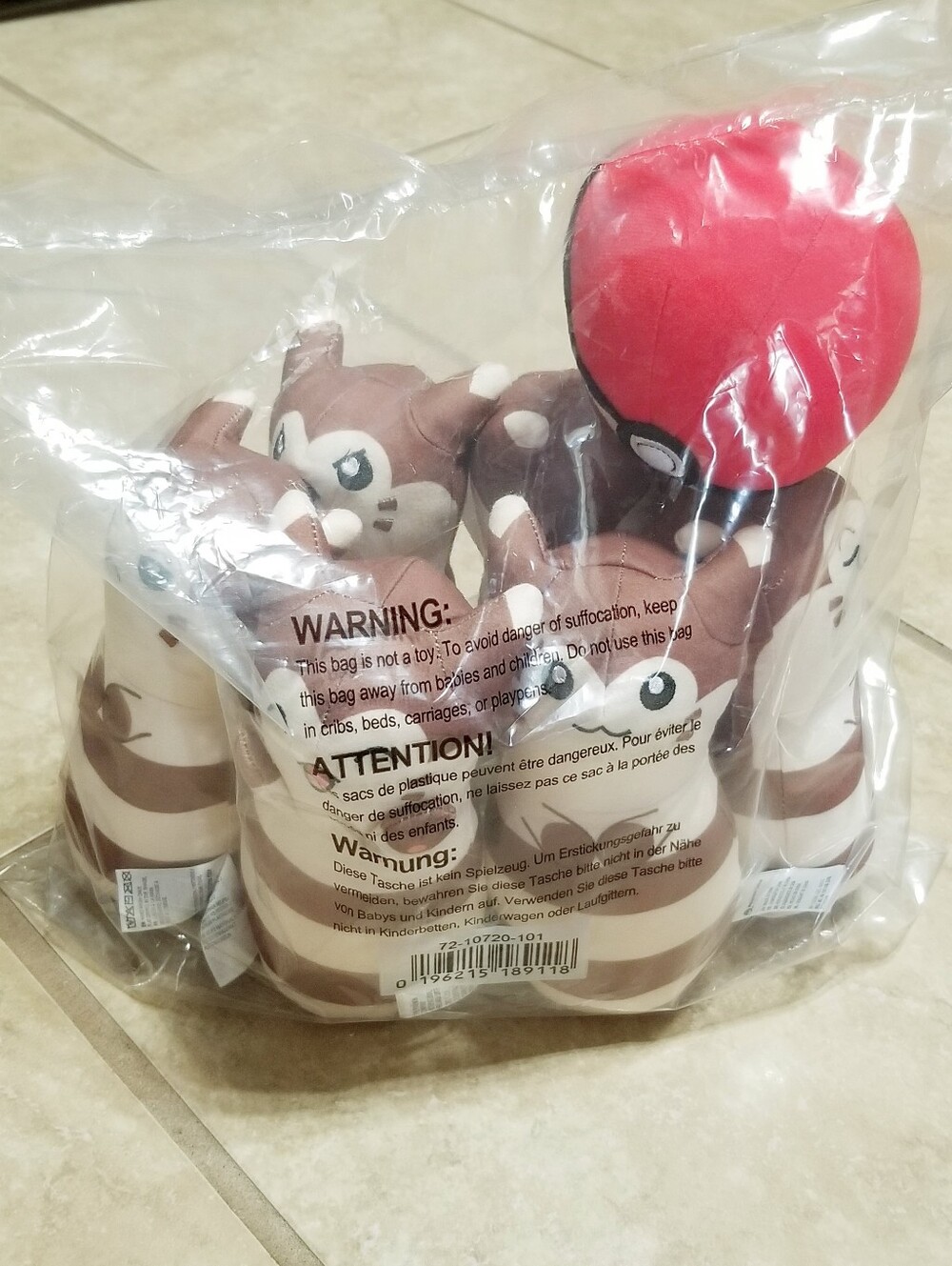 Pokemon Center Furret Plush Bowling Set